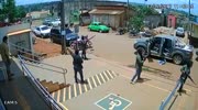 CCTV of a bank robbery