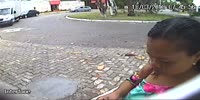 Mean black male grabs woman`s phone