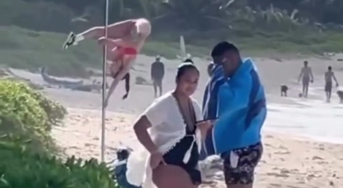 Sudden pole dance