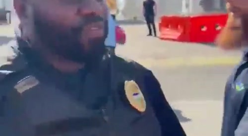Lefty Scum gets launched, at ice protest.